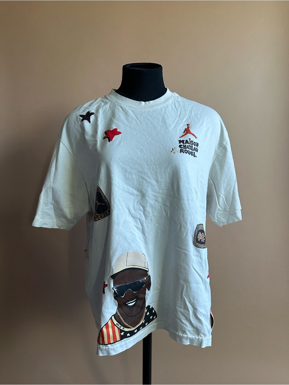 Nike Air Jordan x Maison Chateau Rouge Shirt Size Men L All Over Print Rare